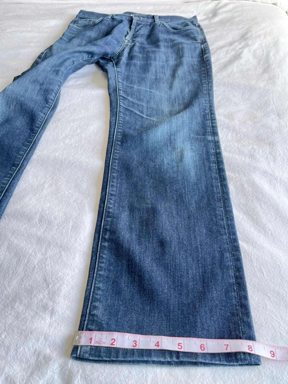 7 For All Mankind Kimmie Straight Leg Jeans Blue Sz 29 Classic Casual Minimalist - Picture 14 of 16